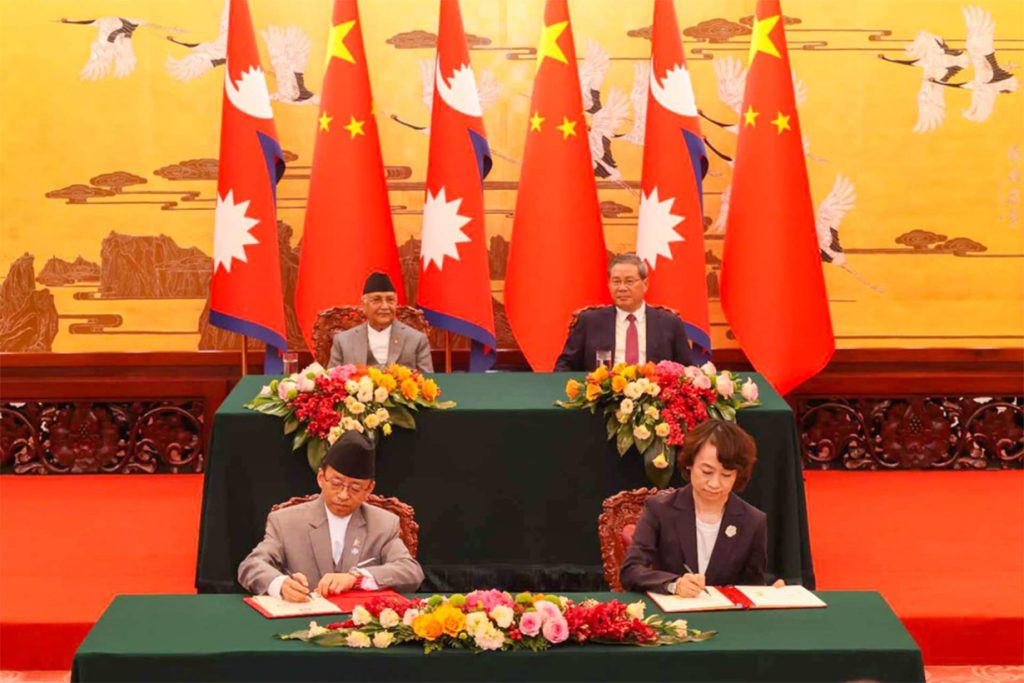 china nepal kp oli