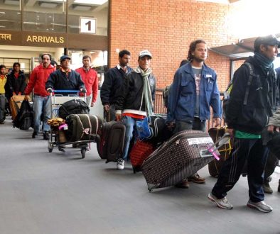 Nepali migrant workers in TIA